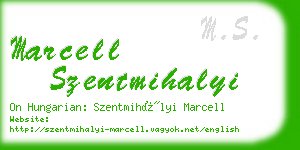 marcell szentmihalyi business card